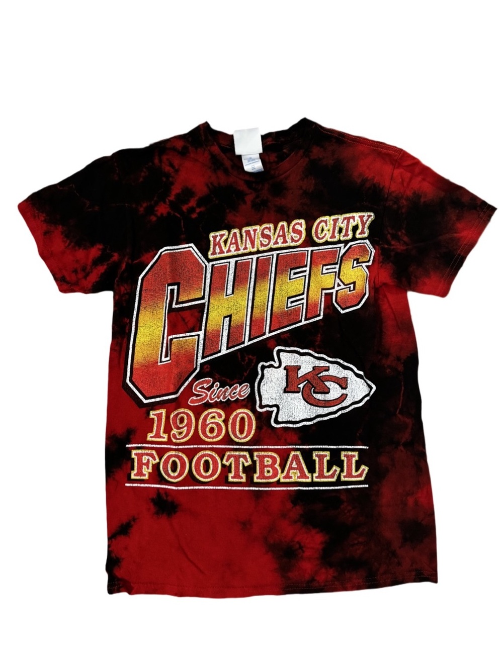 47 Brand Kansas City Chiefs Red and Black Tie-Dye Tee